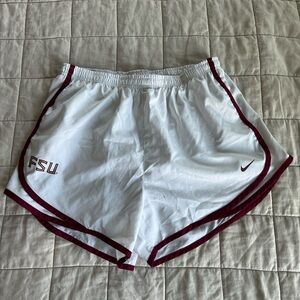 Nike Women's Athletic Shorts in White and Burgundy